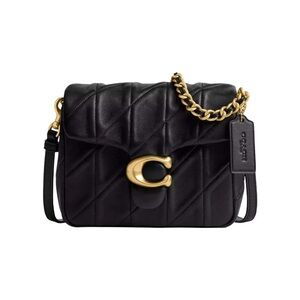 Coach Black Times Square Tabby Quilted Crossbody Bag with Gold Accents